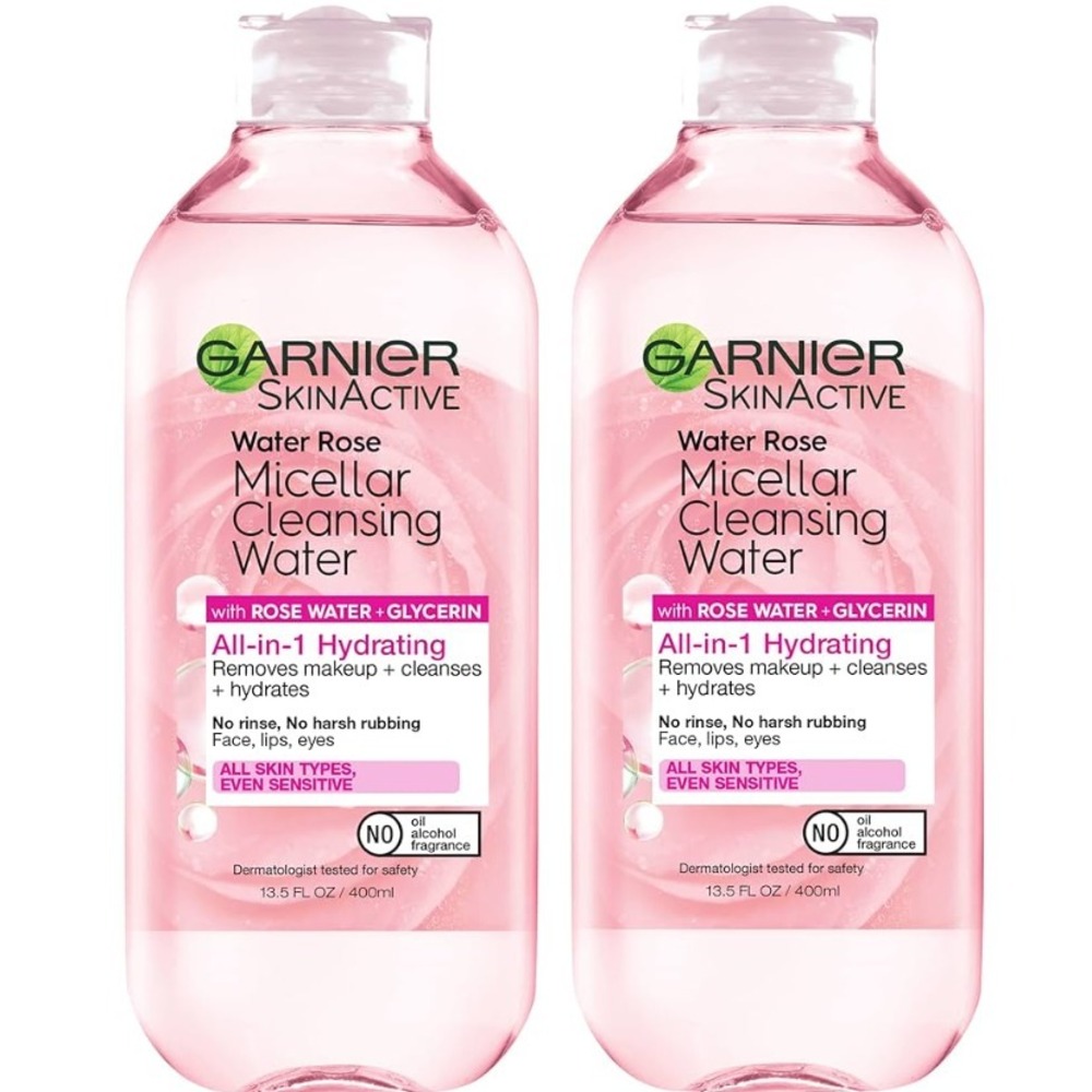 Garnier SkinActive Water Rose Micellar Cleansing Water 13.5‎ fl oz 2PK Hydrating
